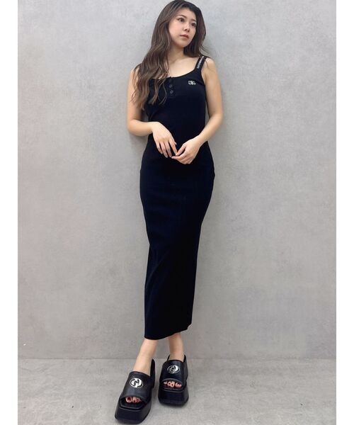 【新品未使用】GYDA キャミワンピ GYDA ワンピース フロントボタンSymmetryGYDAキャミロング