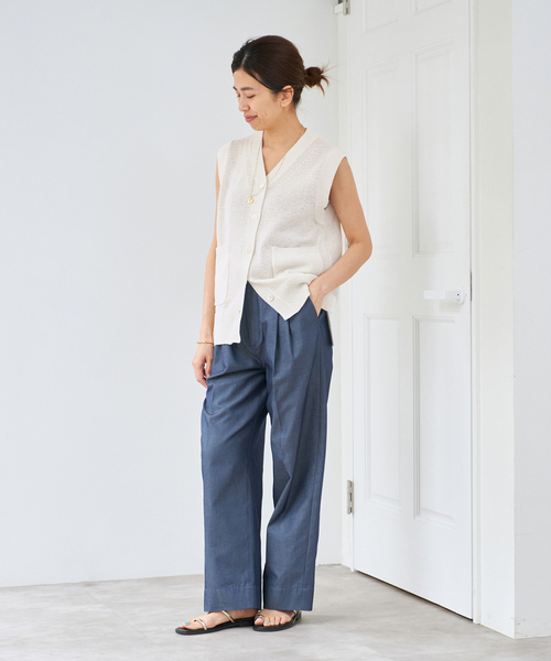 IENA ベスト ジレ 「追加」テープヤーンベスト レディース