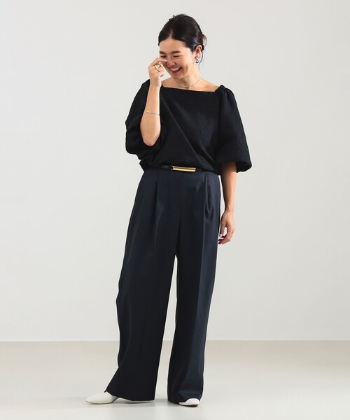 新品　Demi-Luxe BEAMS パンツ　レディース　ダークネイビー　40 Demi-Luxe BEAMS パンツ エディター東原妙子 × / ツイル