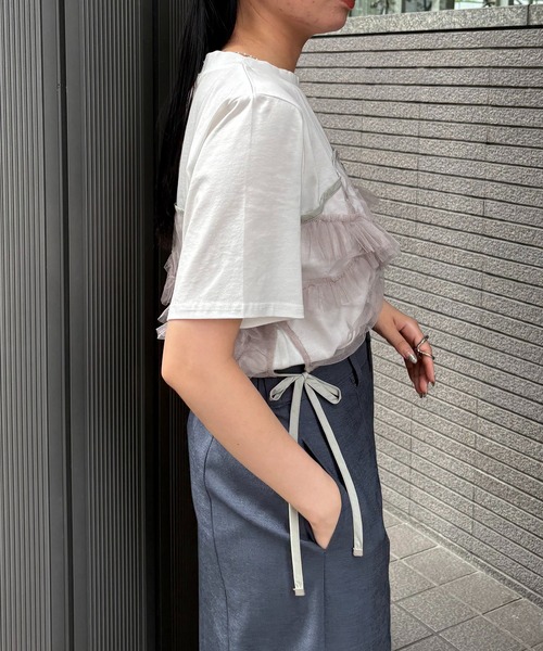 &g'aime tシャツ 「＆g'aime」チュールビスチェレイヤードT