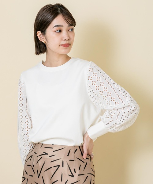 「Gready Brilliant」 「favori」長(zhǎng)袖カットソー 38 オフホワイト レディース