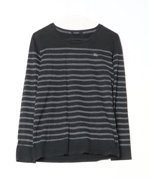 ☆ バーバリーブラックレーベル ボーダー柄 長袖Tシャツ/カットソー/メンズ/2 BURBERRY BLACK LABEL 「BURBERRY LABEL」 ボーダー柄長袖T