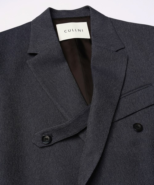 ジャケット テーラードジャケット Faux Denim Slant Belt Tailored Jacket メンズ レディースの画像