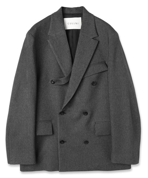 ジャケット テーラードジャケット Faux Denim Slant Belt Tailored Jacket メンズ レディースの画像