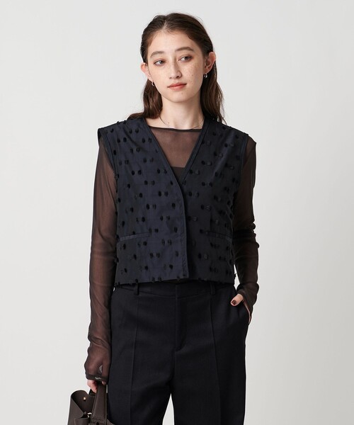 ユナイテッドアローズ ジレ　リボンカットジャガードベスト UNITED ARROWS ベスト ジレ リボン カットジャガード