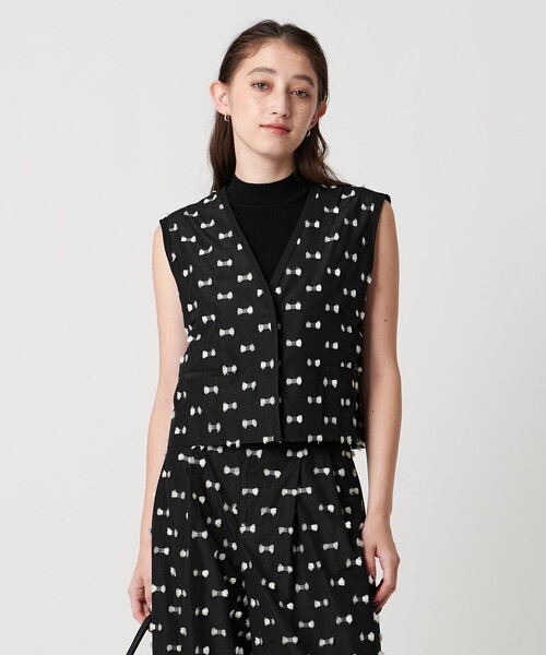 ユナイテッドアローズ ジレ　リボンカットジャガードベスト UNITED ARROWS ベスト ジレ リボン カットジャガード