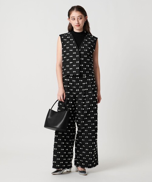 UNITED ARROWS ベスト ジレ リボン カットジャガード