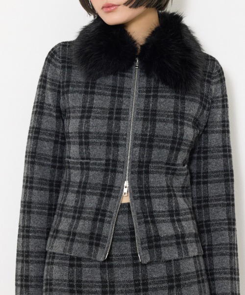 SLY（スライ） ニット セーター 「セットアップ可」F/FUR COLLAR KNIT