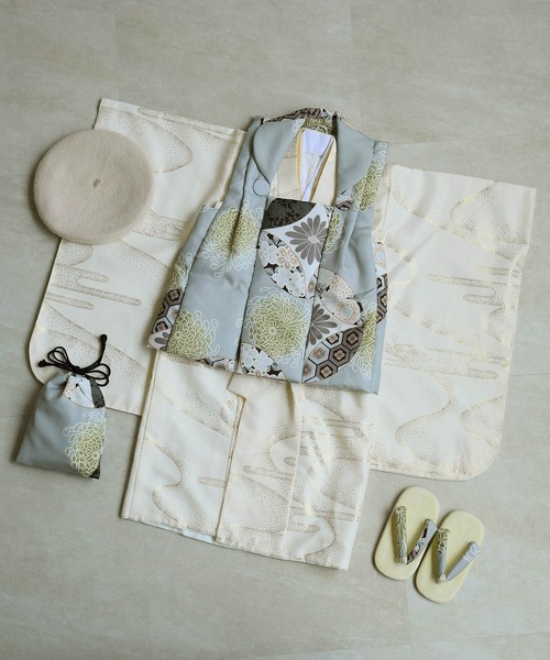 utatane 着物 七五三3歳用被布コートセット 男の子 ひよこ商店 ミント