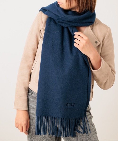 ネイビー ウール ロゴ入り マフラー Daniel Wellington（ダニエルウェリントン） マフラー ストール ロゴ