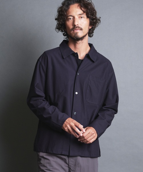 LINENコンビニットシャツジャケット LARDINI (ラルディーニ) ウール シングル ニットジャケット