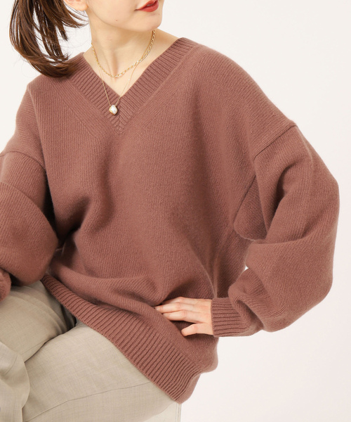 IENA（イエナ） Vネックニット - ブラウン レディース : ZOZOTOWN