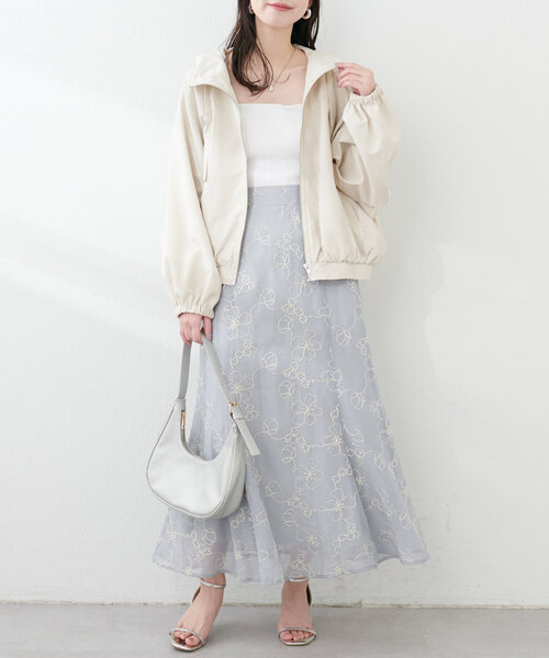 「natural couture」 ジップアップブルゾン FREE アイボリー レディース_画像2