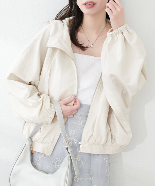 「natural couture」 ジップアップブルゾン FREE アイボリー レディース_画像3