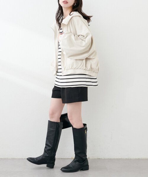 「natural couture」 ジップアップブルゾン FREE アイボリー レディース_画像6