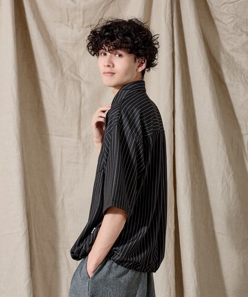 「WETTEMPT」 半袖シャツ MEDIUM インディゴブルー メンズ_画像8