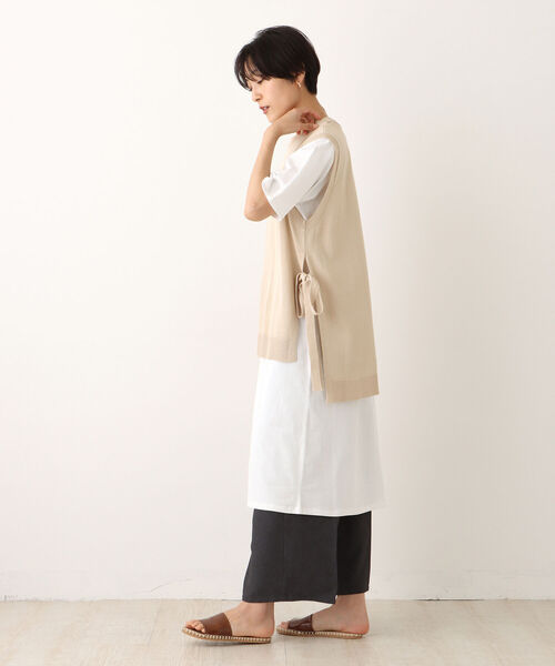 「Afternoon Tea」 半袖ワンピース MEDIUM グレー レディース_画像3