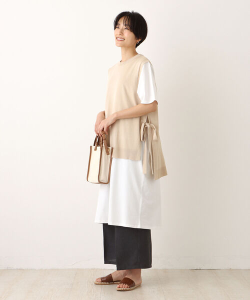 「Afternoon Tea」 半袖ワンピース MEDIUM グレー レディース_画像6