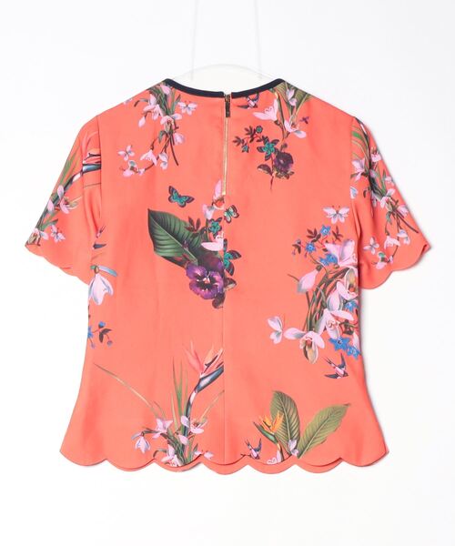 「Ted Baker」 花柄半袖ブラウス - オレンジ レディース_画像2
