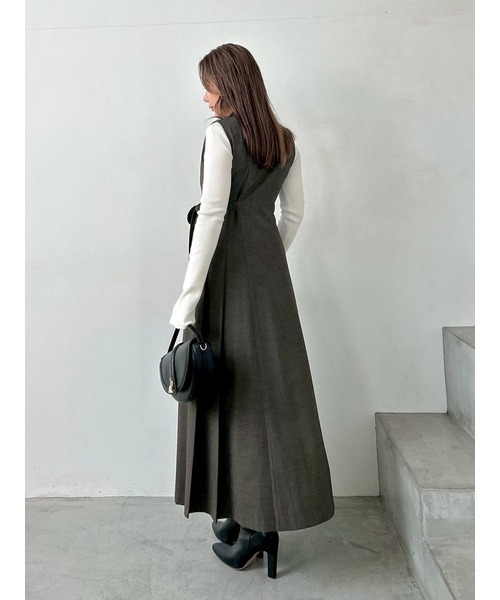 【最安値】snidel Sustainableサイドプリーツテーラードワンピース SNIDEL（スナイデル） ワンピース Sustainableサイドプリーツ
