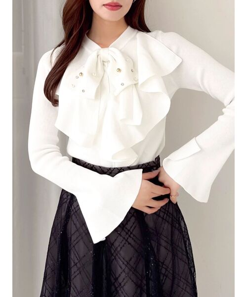 dazzlin（ダズリン） ニット セーター ラッフルタイニット レディース