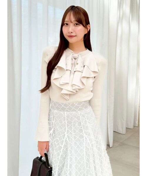 dazzlin（ダズリン） ニット セーター ラッフルタイニット レディース