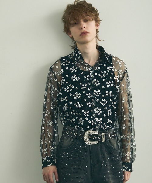 「Shoowtime」 長袖シャツ MEDIUM ブラック メンズ_画像2