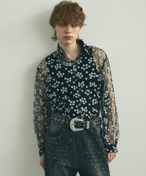 「Shoowtime」 長袖シャツ MEDIUM ブラック メンズ_画像3