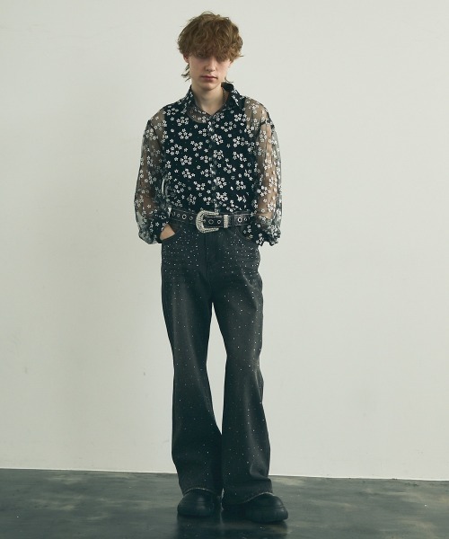 「Shoowtime」 長袖シャツ MEDIUM ブラック メンズ_画像9