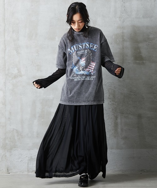 「GEVS.」 長袖ワンピース L～LL ブラック レディース_画像7