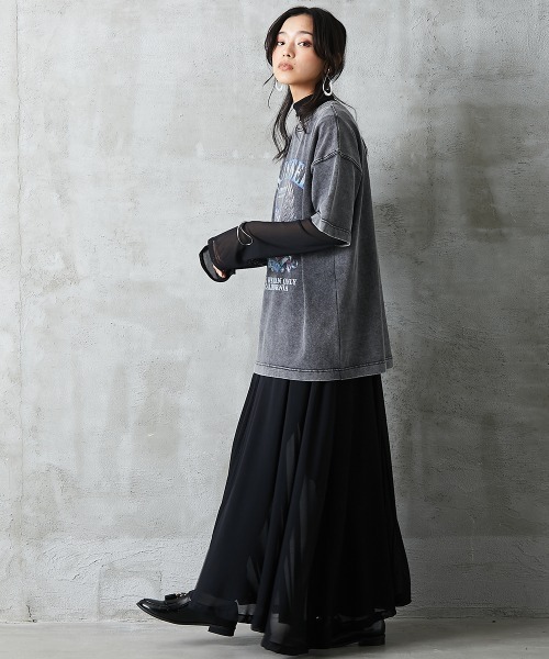 「GEVS.」 長袖ワンピース L～LL ブラック レディース_画像8