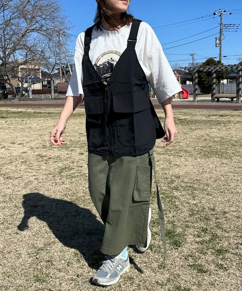 「CRB」 ベスト F カーキ レディース_画像5