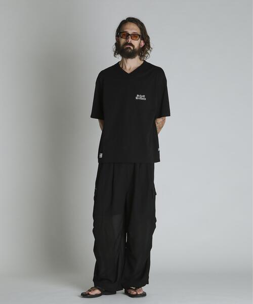 ワイドパンツ カーゴパンツ Schott/ショット/CHIFFON CARGO PANTS/シフォン カーゴパンツ メンズ レディースの画像