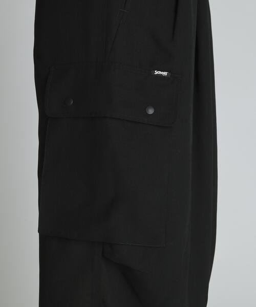 ワイドパンツ カーゴパンツ Schott/ショット/CHIFFON CARGO PANTS/シフォン カーゴパンツ メンズ レディースの画像