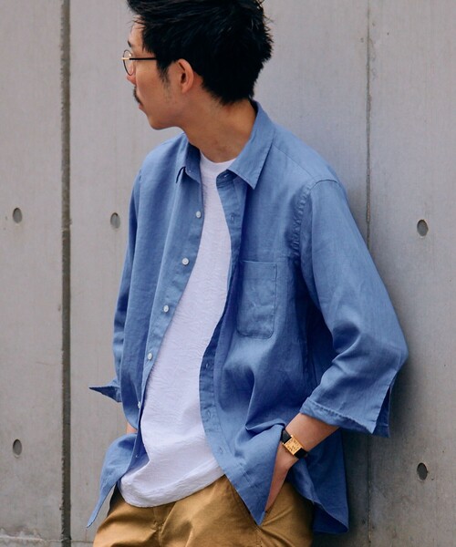 「SHIPS」 長袖シャツ MEDIUM ネイビー メンズ_画像4