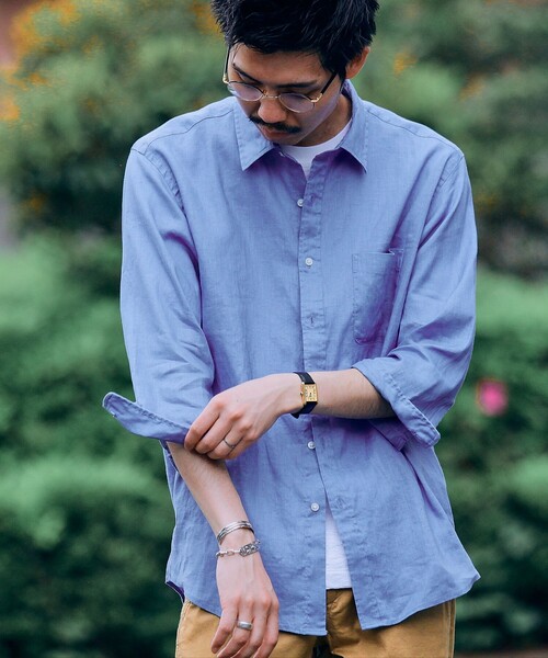 「SHIPS」 長袖シャツ MEDIUM ネイビー メンズ_画像6