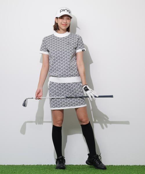スカート 「PING APPAREL」AZモノグラムジャカードニットスカート 「PERFORMANCE」 (LADIES)の画像