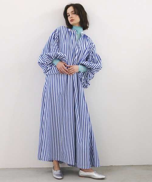 「PERNA」 長袖ワンピース LARGE ブラウン レディース_画像3