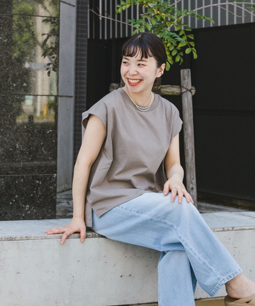 「ITEMS URBANRESEARCH」 半袖カットソー FREE グレー レディース_画像2