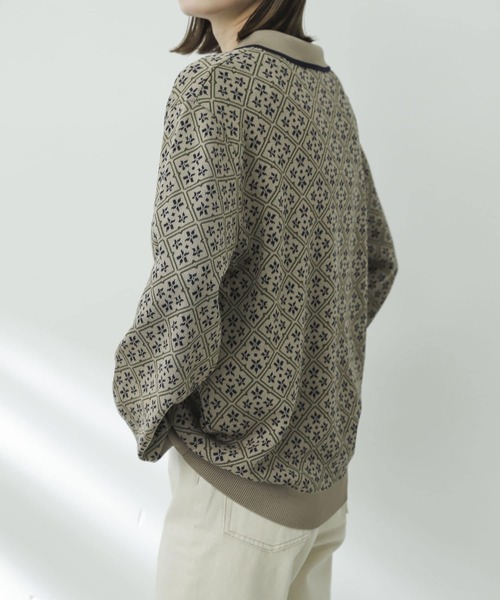 「SENSE OF PLACE by URBAN RESEARCH」 長袖ニット LARGE カーキ メンズ_画像5