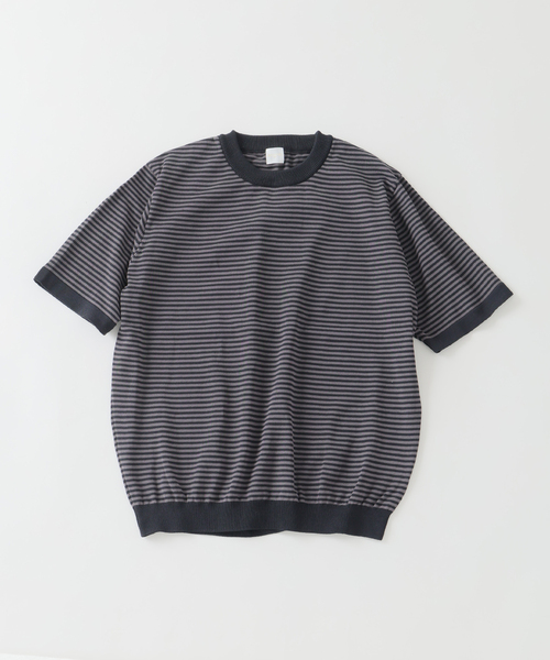 EDIFICE Essential ニット Tシャツ 黒 半袖セーター EDIFICE（エディフィス） tシャツ Essential ニット Tシャツ メンズ