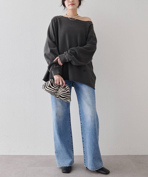 「Whim Gazette」 スウェットカットソー FREE チャコールグレー レディース_5