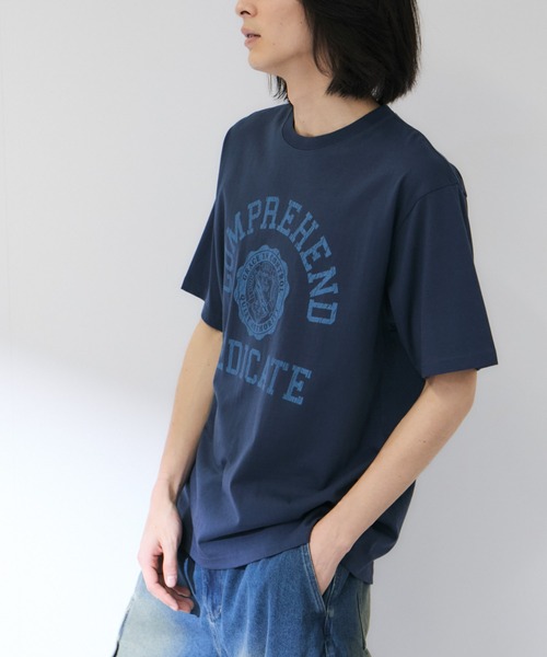 NAVY tシャツ 「NAVY/ネイビー」 BCIコットン カレッジプリント 半袖T