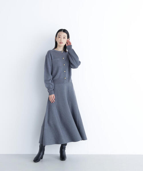 「NATURAL BEAUTY BASIC」 セットアップ P/S チャコールグレー レディース_画像6