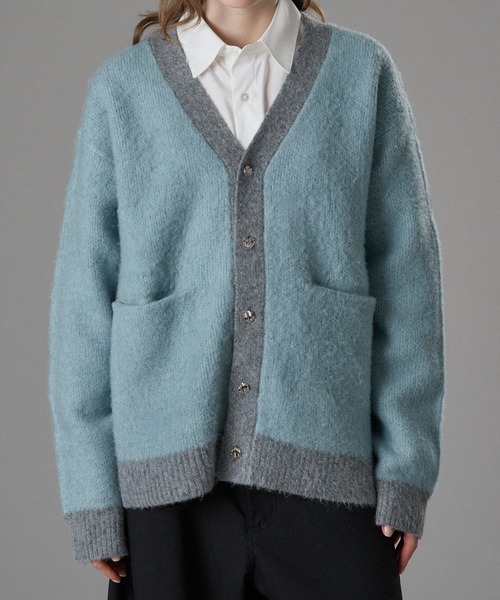 「ONCILY」 ニットカーディガン SMALL ブルー メンズ_画像2