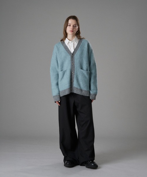 「ONCILY」 ニットカーディガン SMALL ブルー メンズ_画像3