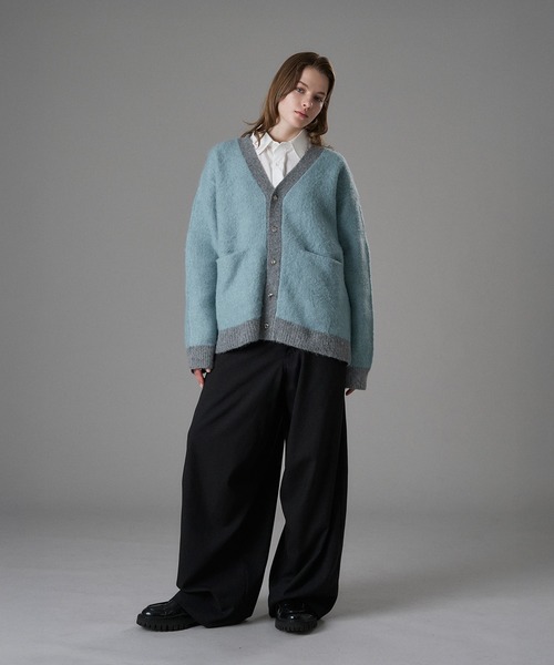 「ONCILY」 ニットカーディガン SMALL ブルー メンズ_画像4
