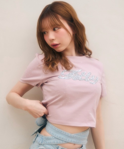 TITTY＆CO.（ティティーアンドコー） tシャツ 半袖 ラインストーン半袖