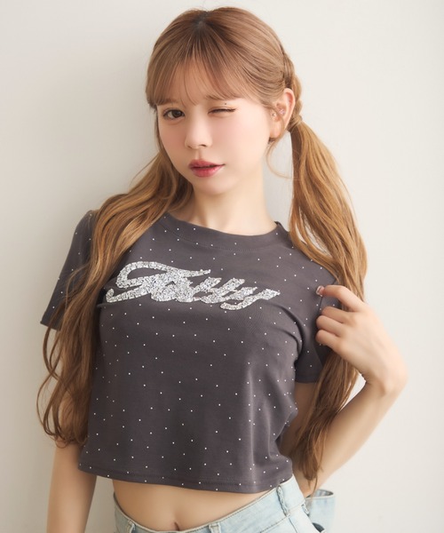 TITTY＆CO.（ティティーアンドコー） tシャツ 半袖 ラインストーン半袖