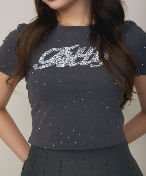 TITTY＆CO.（ティティーアンドコー） tシャツ 半袖 ラインストーン半袖